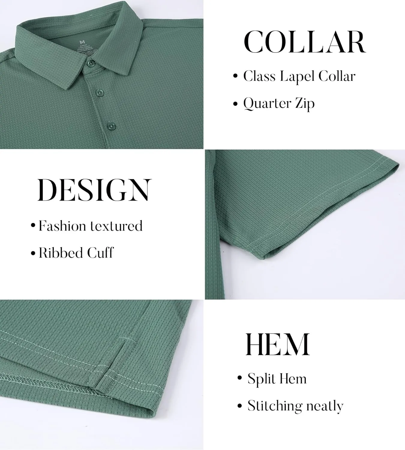 SAMERM Golf Shirts for Men Dry Fit Short Sleeve Moisture Wicking Casual Solid Stylish Mens Polo Shirts