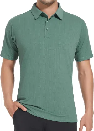 SAMERM Golf Shirts for Men Dry Fit Short Sleeve Moisture Wicking Casual Solid Stylish Mens Polo Shirts