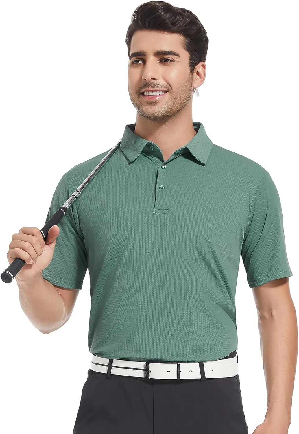 SAMERM Golf Shirts for Men Dry Fit Short Sleeve Moisture Wicking Casual Solid Stylish Mens Polo Shirts