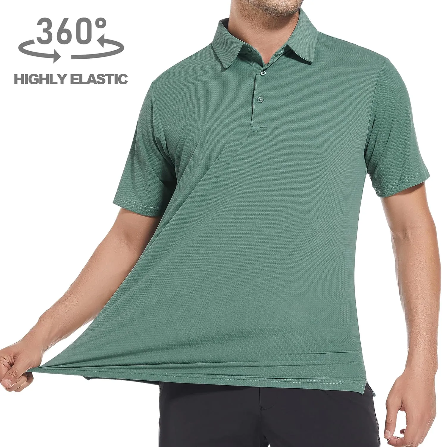 SAMERM Golf Shirts for Men Dry Fit Short Sleeve Moisture Wicking Casual Solid Stylish Mens Polo Shirts