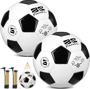 Shappy 2 Pcs Soccer Balls Bulk with Pump, Mesh Bag Official Size 3 4 5 Indoor Outdoor Colorful Soccer Ball for Game Practice Sport Soft Gift for Child Adult Back to School