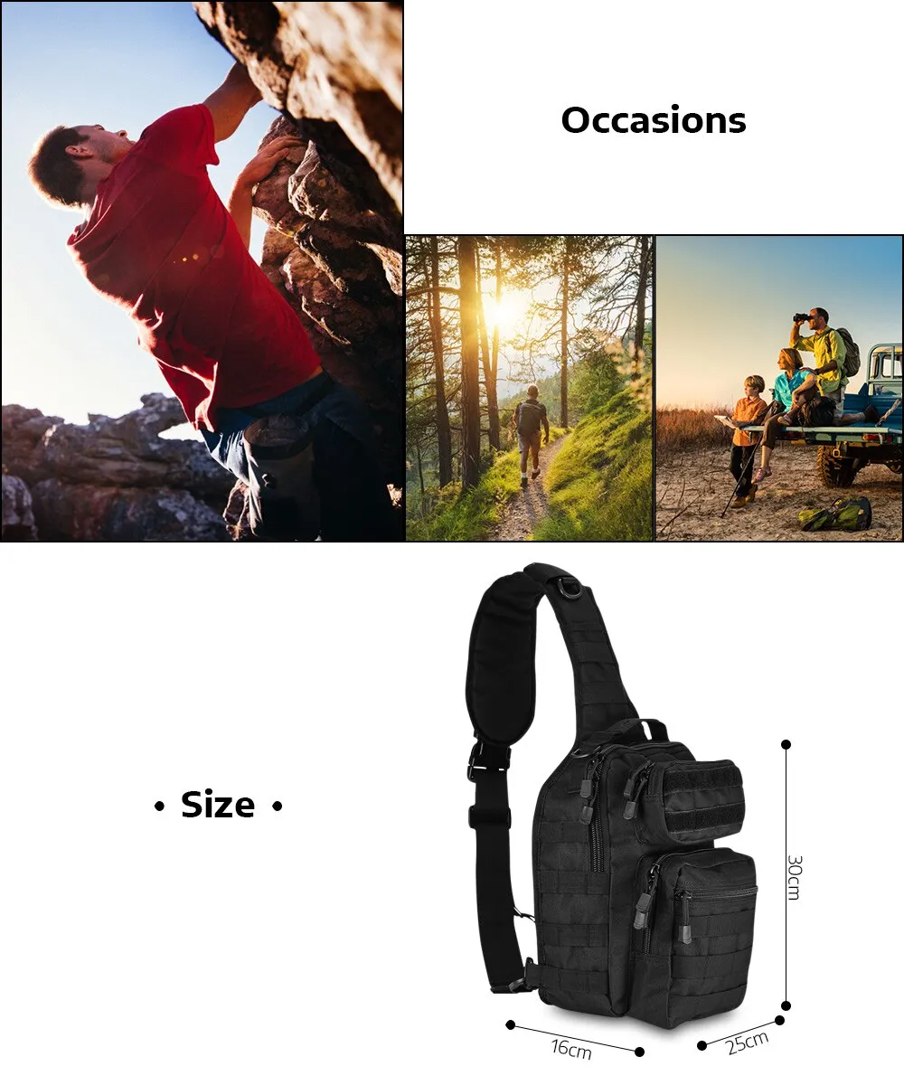 Sidiou Group Tactical Bag Backpack Military Shoulder Sling  Backpack Crossbody Bag
