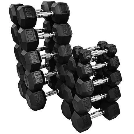 SMW Rubber Hex Dumbbell - Pairs and Sets Available !