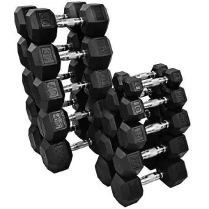 SMW Rubber Hex Dumbbell - Pairs and Sets Available !
