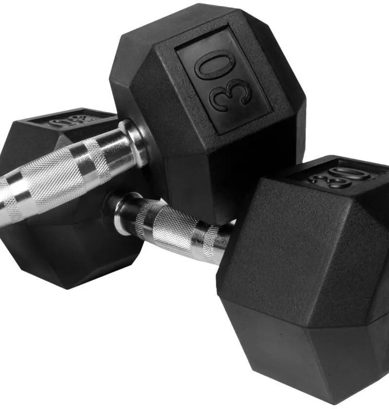 SMW Rubber Hex Dumbbell - Pairs and Sets Available !