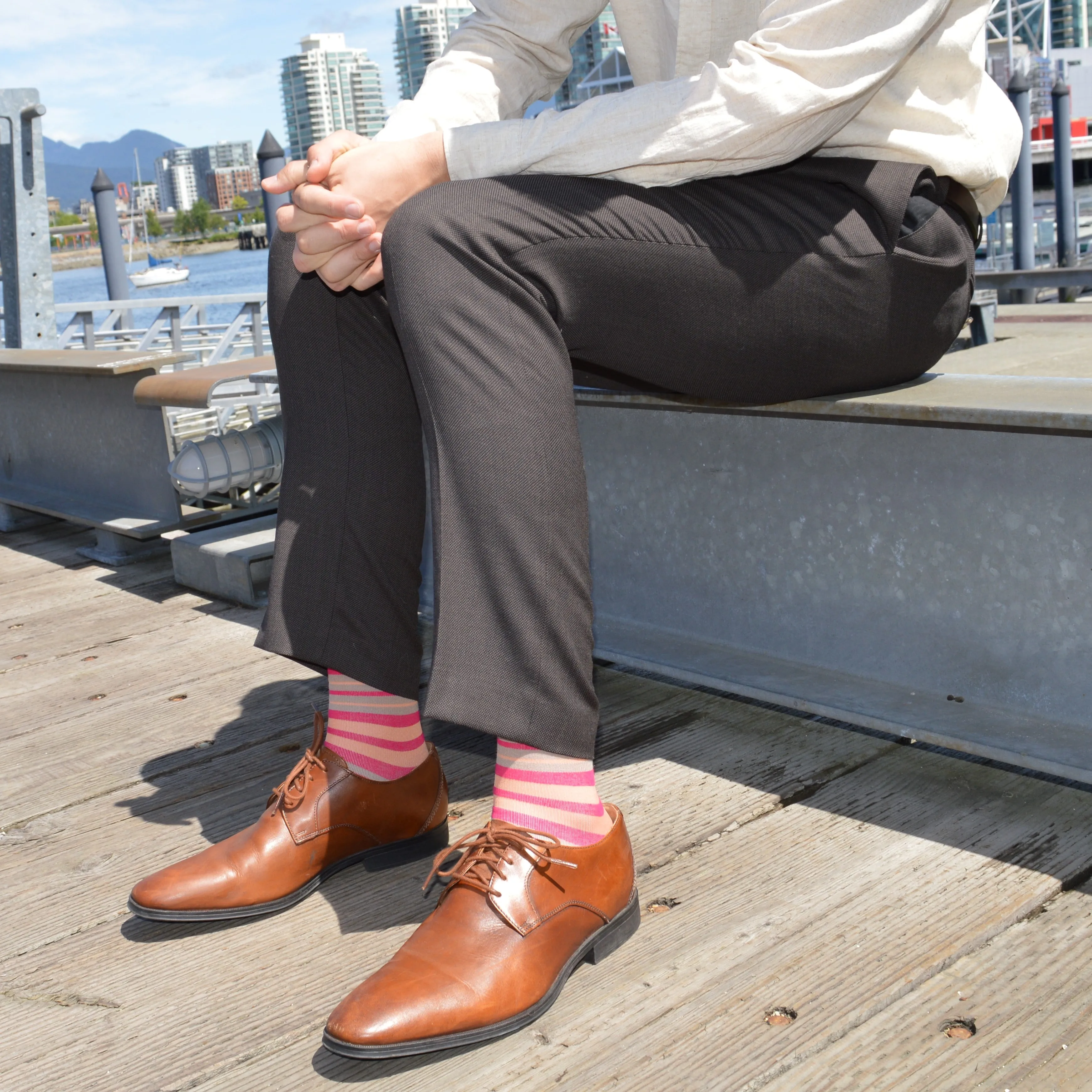 Stripes Cotton Pink - Medical Compression Socks