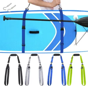 SUP Kayak Carry Strap Adjustable Shoulder Strap with 2 Kayak Storage Hooks