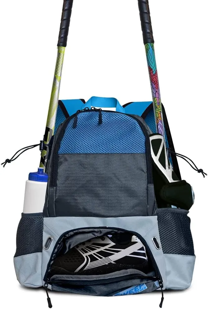 Sweep Youth Field Hockey Backpack Perfectly Sized for Athletes Ages 8-14 Unlike the Large, Bulky Adult-Sized Backpacks - Featuring 2 Stick Holders, 2 Side Pockets, and Separate Compartment for Cleats