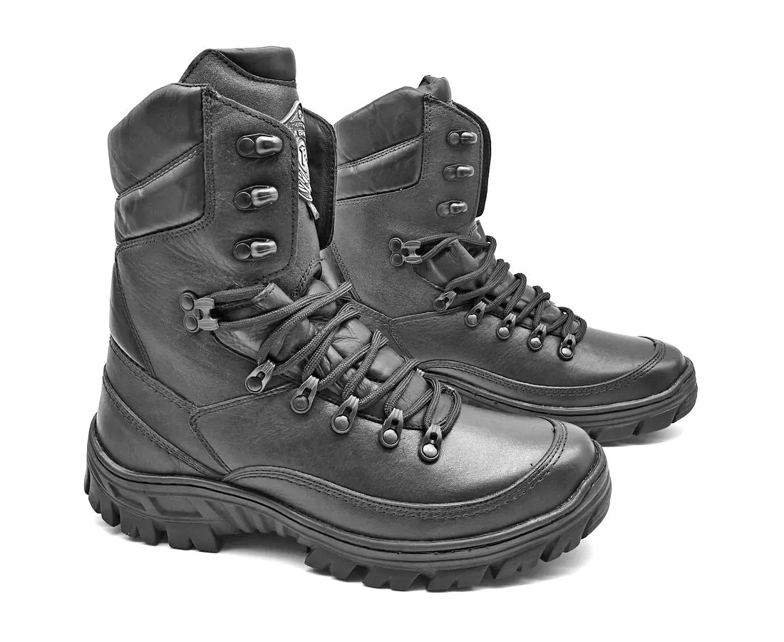 Tactical Boots Black Military Genuine Leather Motorcycle Combat