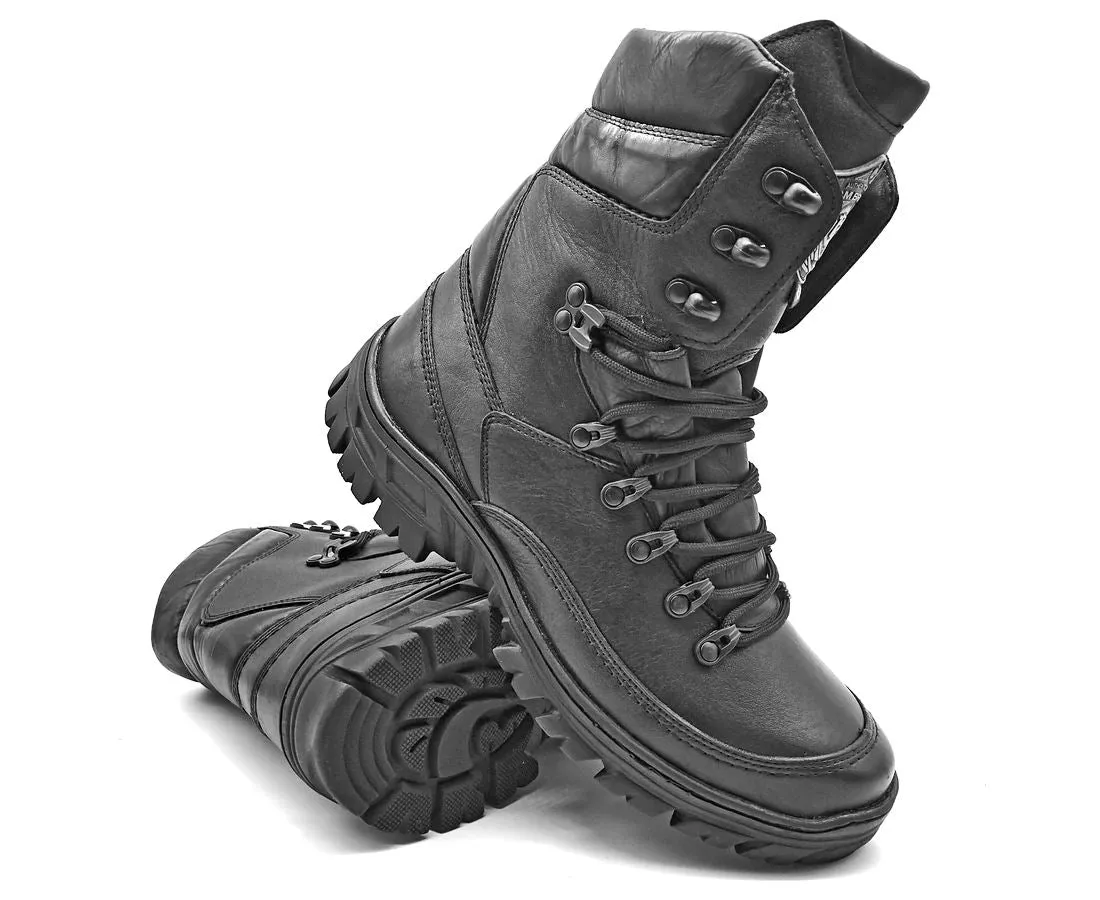 Tactical Boots Black Military Genuine Leather Motorcycle Combat