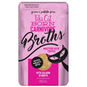 Tiki Cat Born Carnivore Broths Salmon in Broth Wet Cat Food (1.3 oz x 12 pouches)