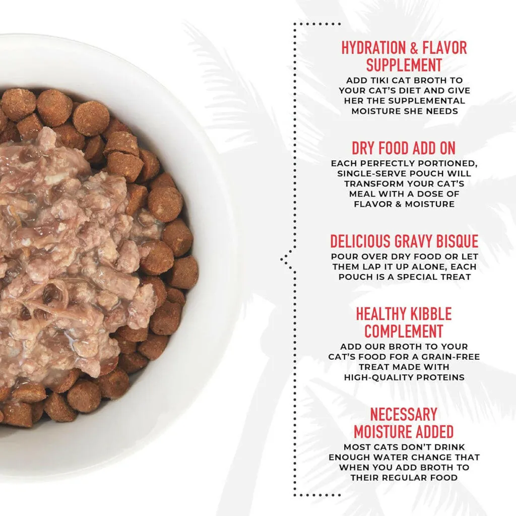 Tiki Cat Broths with Meaty Bits Grain-Free Wet Cat Food Topper (1.3 oz x 12 pouches)