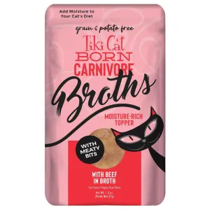 Tiki Cat Broths with Meaty Bits Grain-Free Wet Cat Food Topper (1.3 oz x 12 pouches)