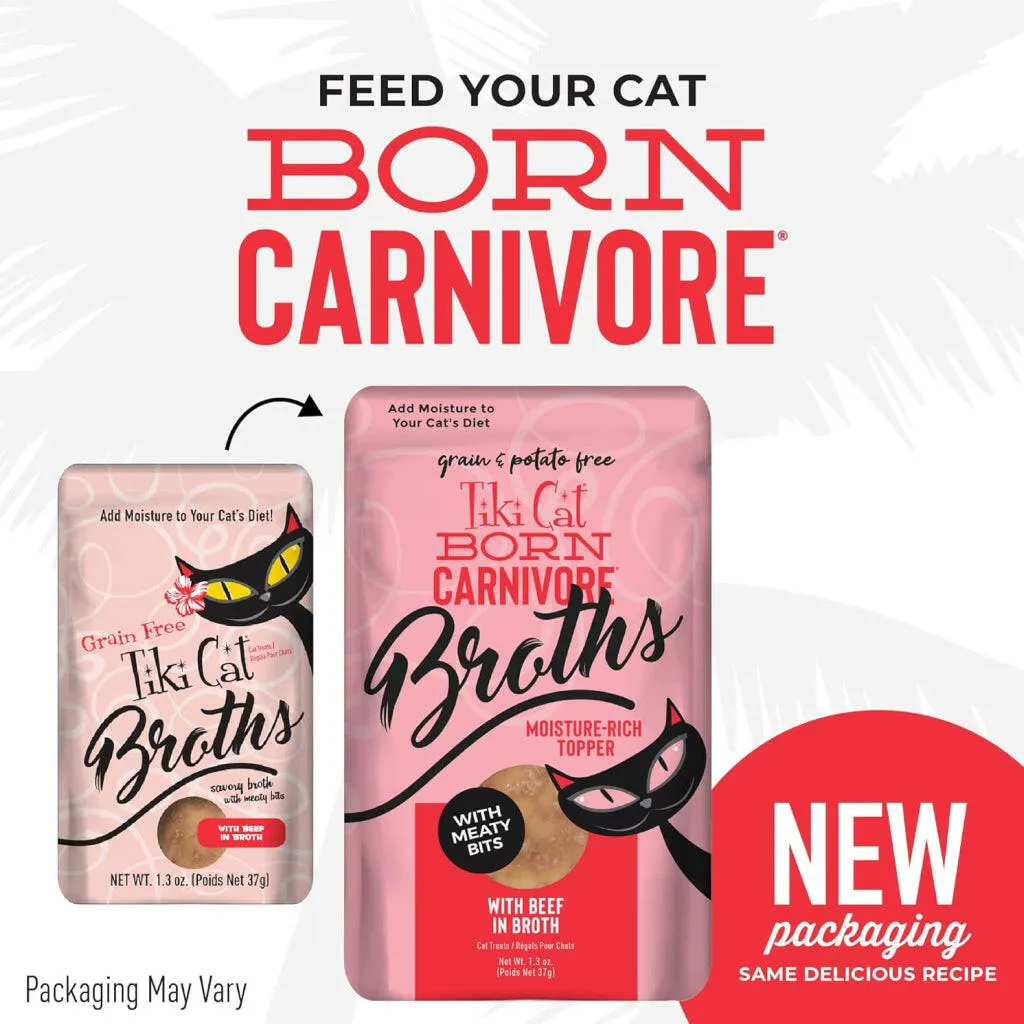 Tiki Cat Broths with Meaty Bits Grain-Free Wet Cat Food Topper (1.3 oz x 12 pouches)