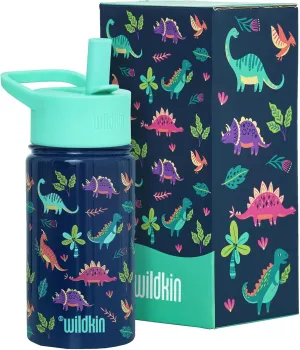 Wildkin Kids 14oz Stainless Steel Water Bottle  BPA-Free, Leakproof, Insulated, Easy-Clean - Darling Dinosaurs