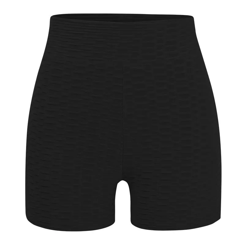 Women 2 Piece Workout Outfit Sets Bubble Textured Butt Lift Biker Shorts Summer Gym Yoga Tracksuits