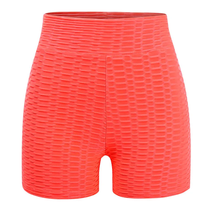 Women 2 Piece Workout Outfit Sets Bubble Textured Butt Lift Biker Shorts Summer Gym Yoga Tracksuits