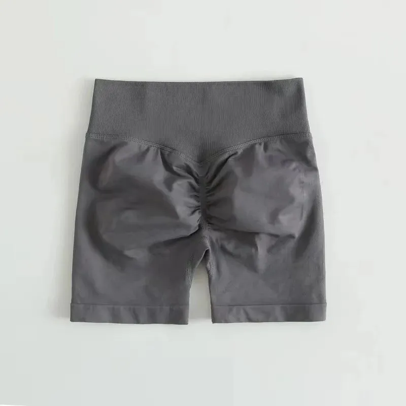 Women Seamless Gym Yoga Shorts Scrunch Butt Workout Tights