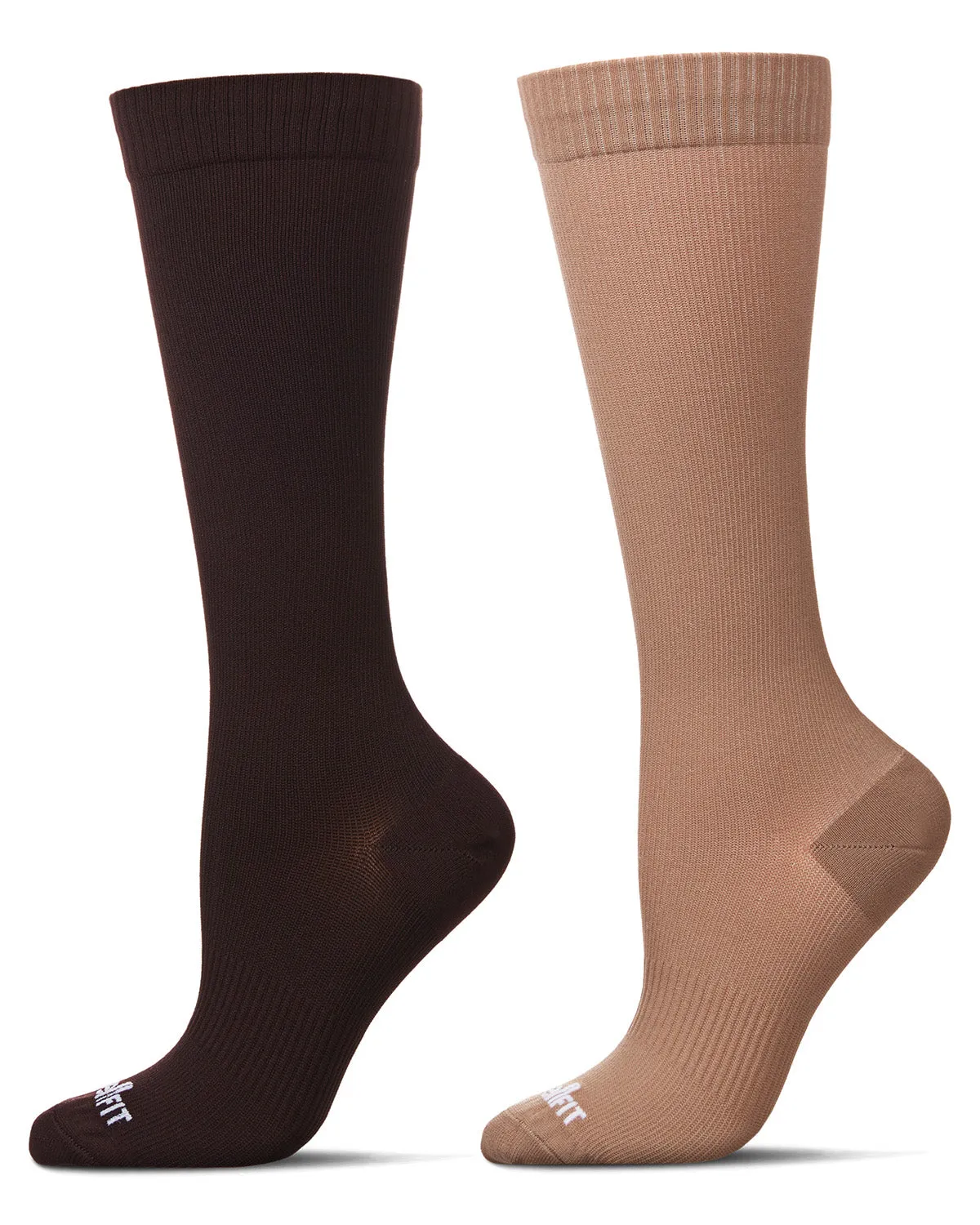Women's 2 Pair Pack Solid Compression Socks
