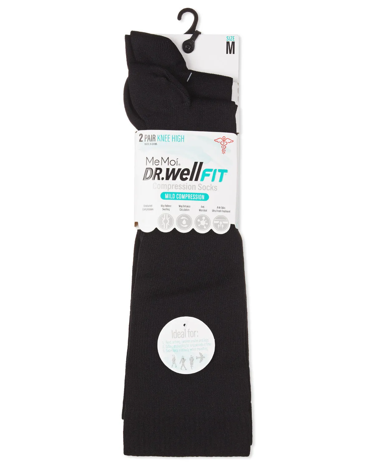 Women's 2 Pair Pack Solid Compression Socks