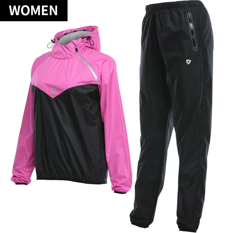 Womens Gym Clothing Set Hoodies Pullover Sportswear Running Fitness Weight Loss Sweating Sports Suit